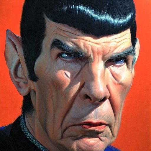 Detailed Oil Painting of Spock