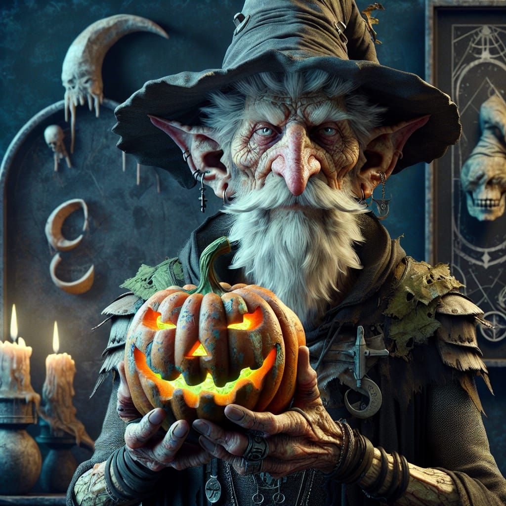 Punk Rock Wizard Concept Art in Watercolor