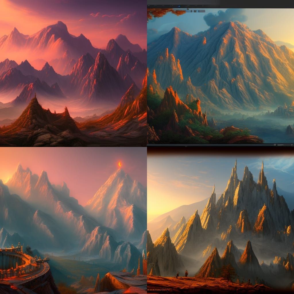 Mount Olympus at Dawn: Fantasy Concept Art