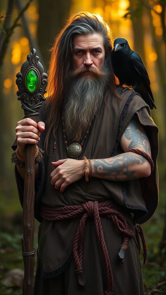 Ancient Forest Sage in Earthy Robes