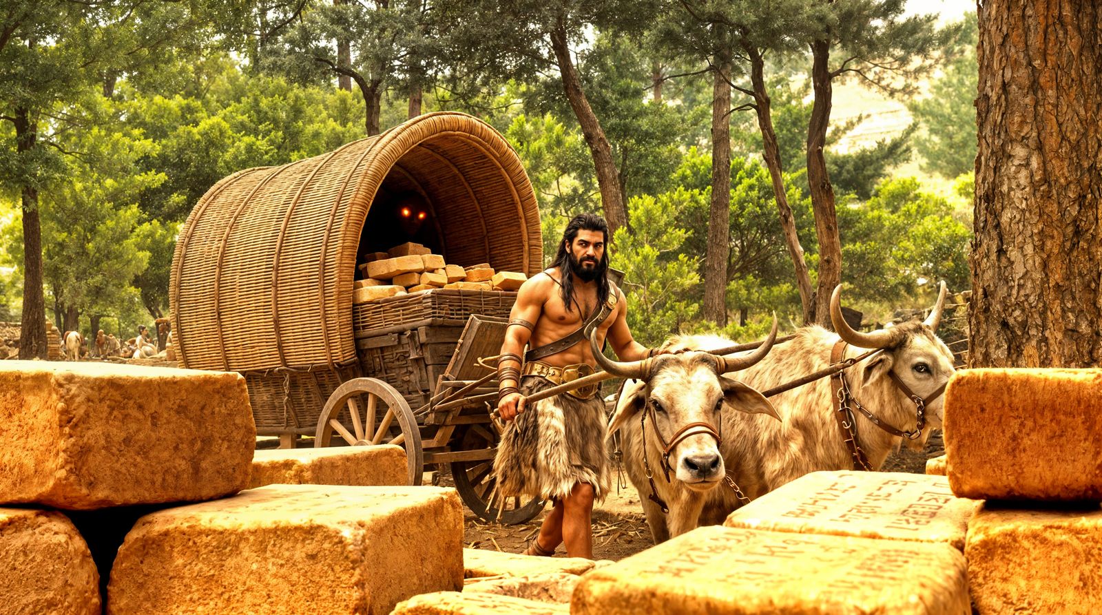 Ancient Sumerian Warrior Hunts the Forest