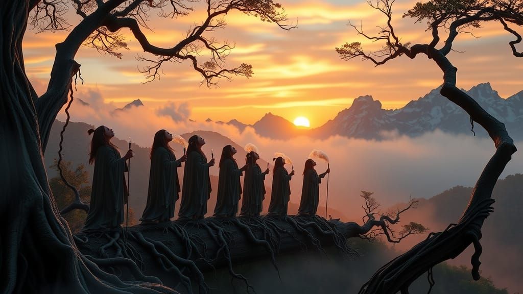 Mountain Yodel Choir at Misty Sunrise