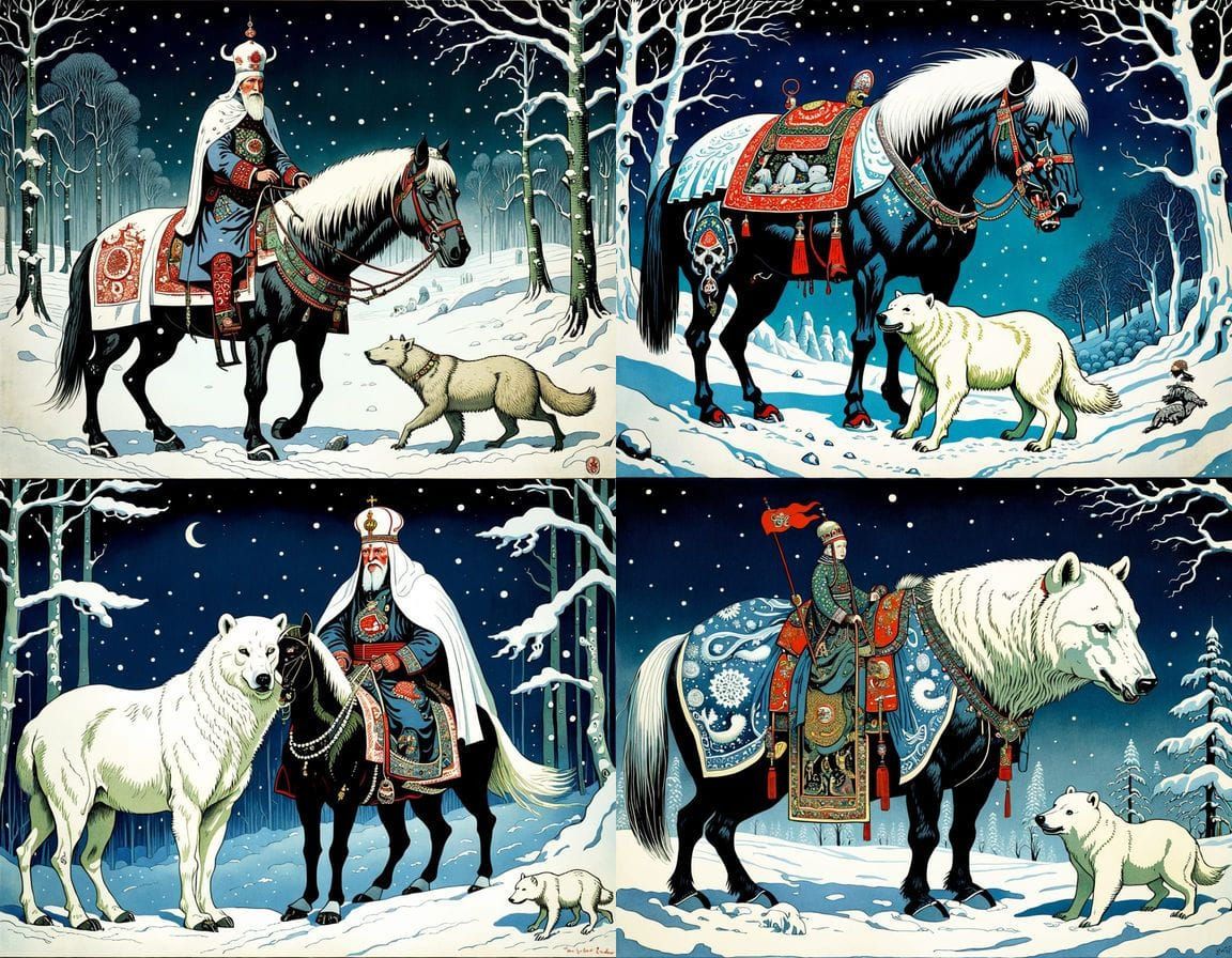 Surreal Russian Emperor's Nightmarish Vision in Woodblock St...