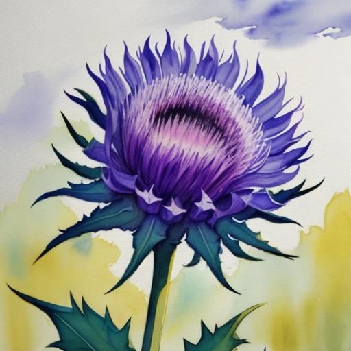 thistle - watercolor