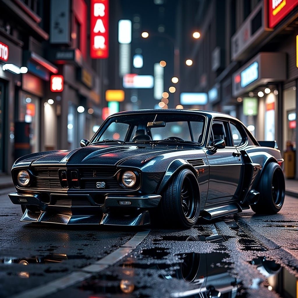 Photorealistic Cyberpunk Car in Urban Chaos, Canberra Austra...