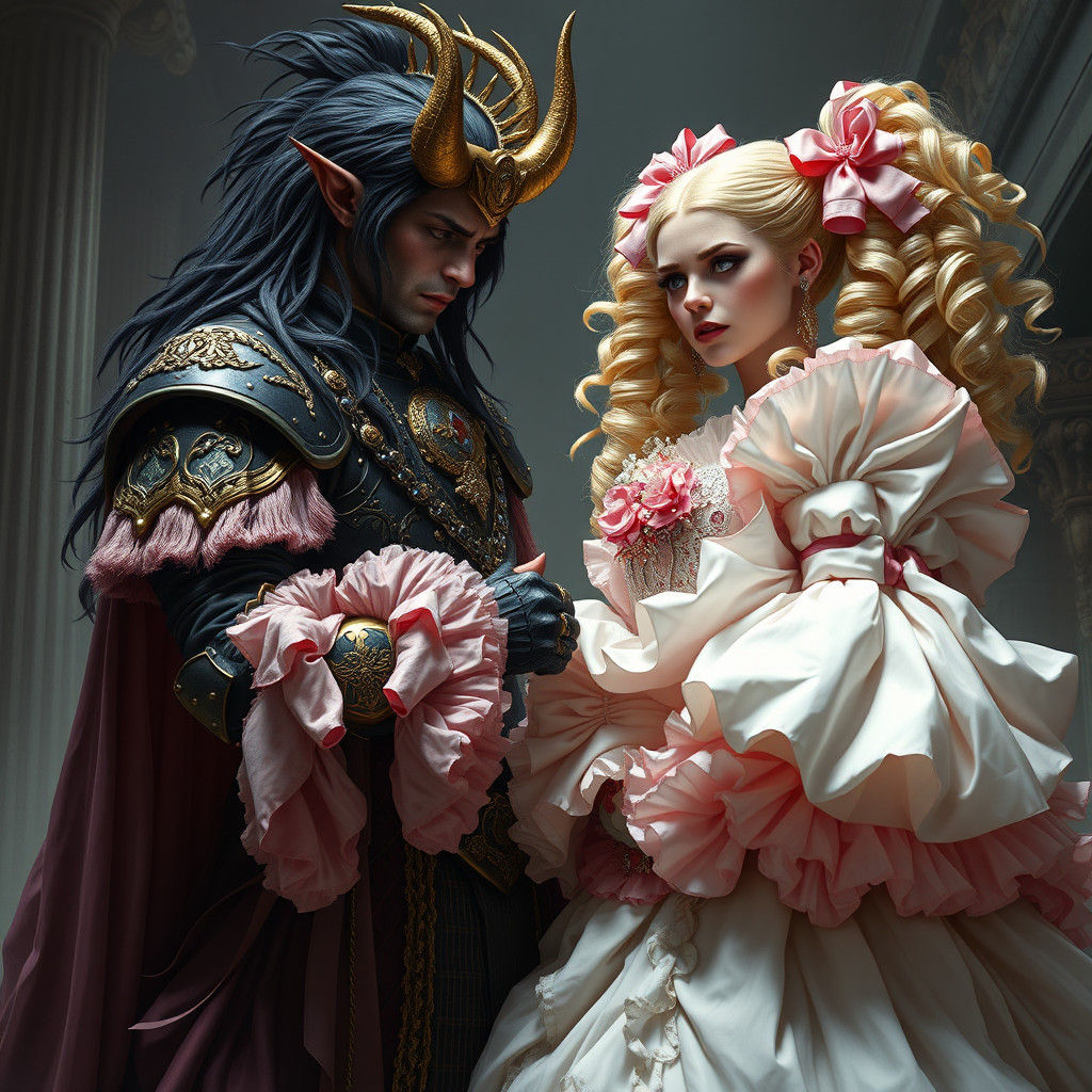 Demon King Buttons Bride's Dress