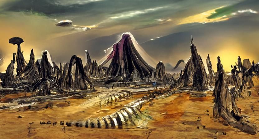 Extraterrestrial Landscape in Science Fantasy Style