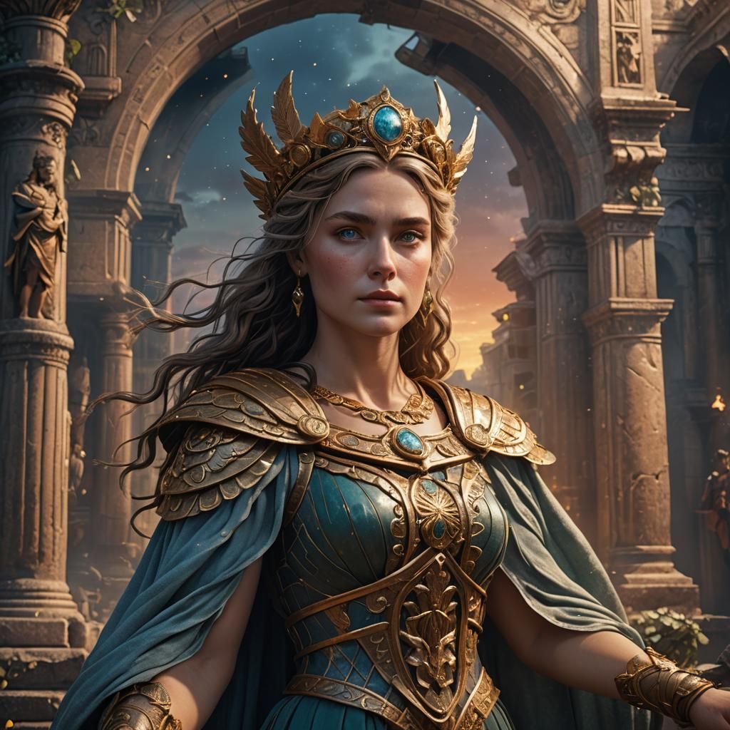 Roman Goddess Aurora: Digital Art Portrait