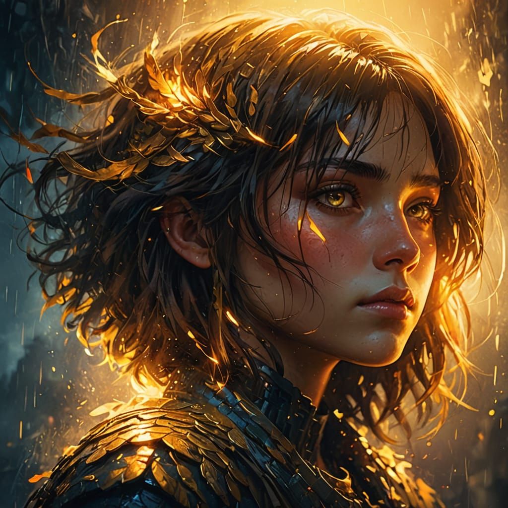 Fantasy Warrior in Vibrant Digital Art