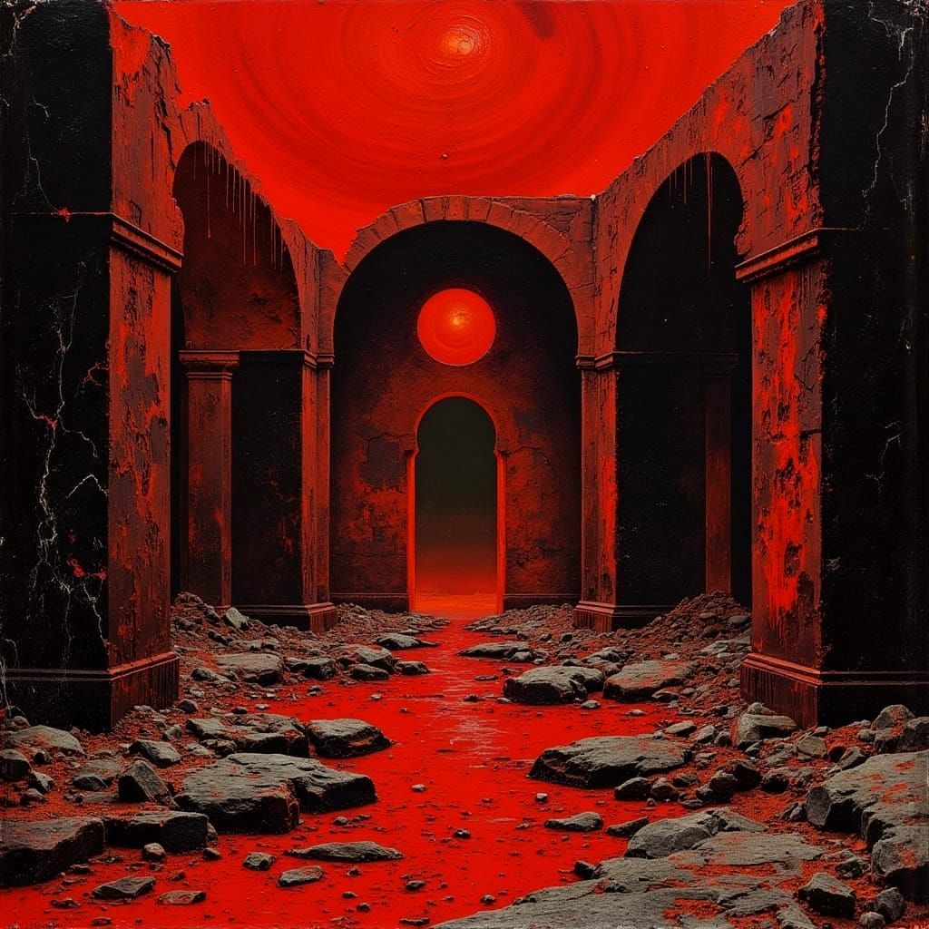 Ancient Ruins in Expansive Landscape