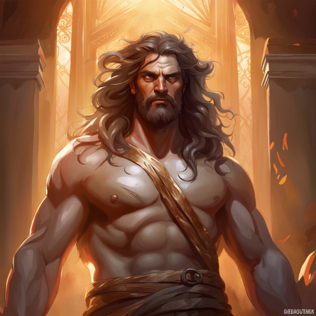 Samson: Hyperdetailed Portrait of a Biblical Warrior