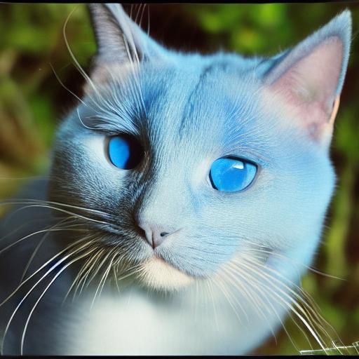 Scary Blue Cat