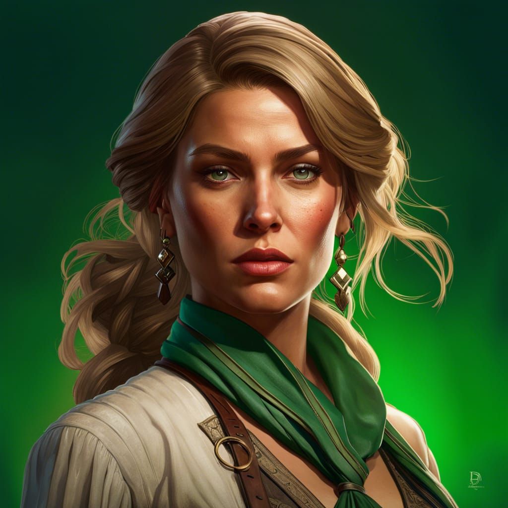 Sadie Adler Portrait in Hyperdetailed Digital Art