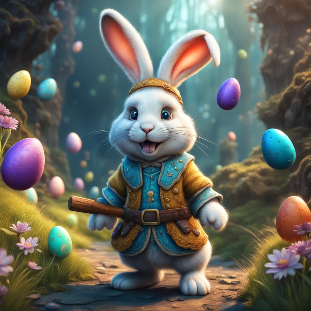Fantasy Easter Rabbit: Detailed Matte Painting