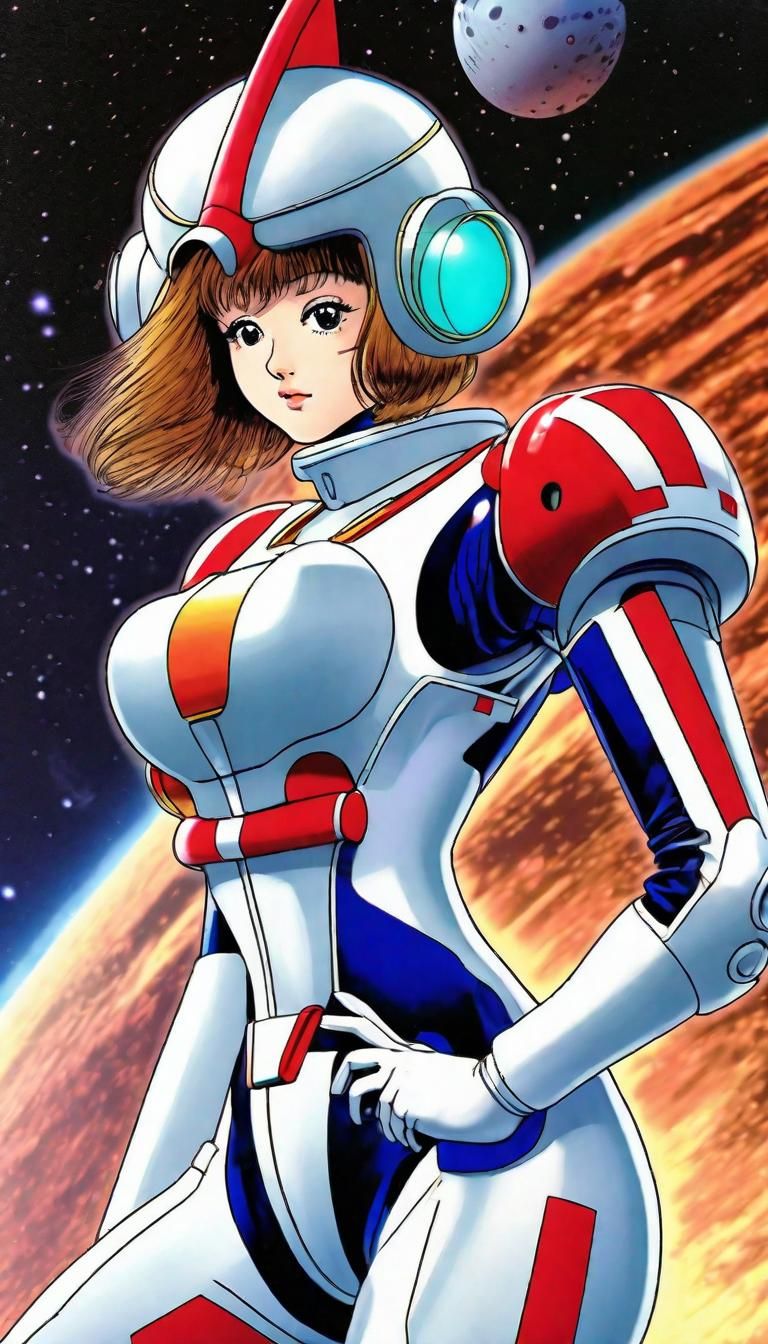 Retro Anime Battlesuit Portrait in Ultra Detail