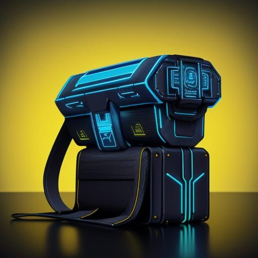 Robotic Purse Concept Art in Neon Colors