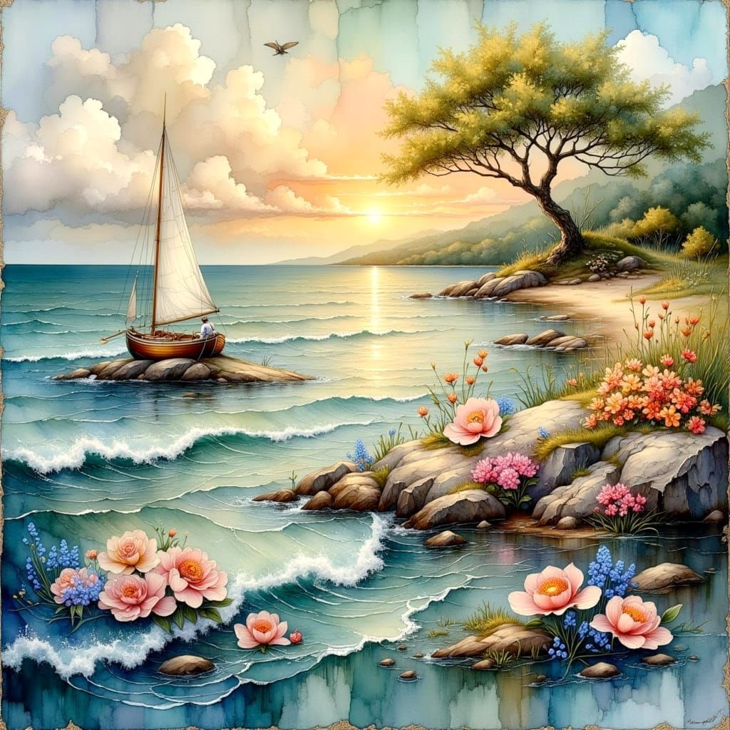 Sailing Away into a Dreamy Landscape