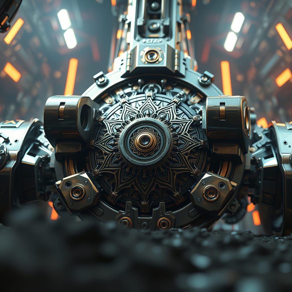 Futuristic Sci-Fi Mech with Intricate Details