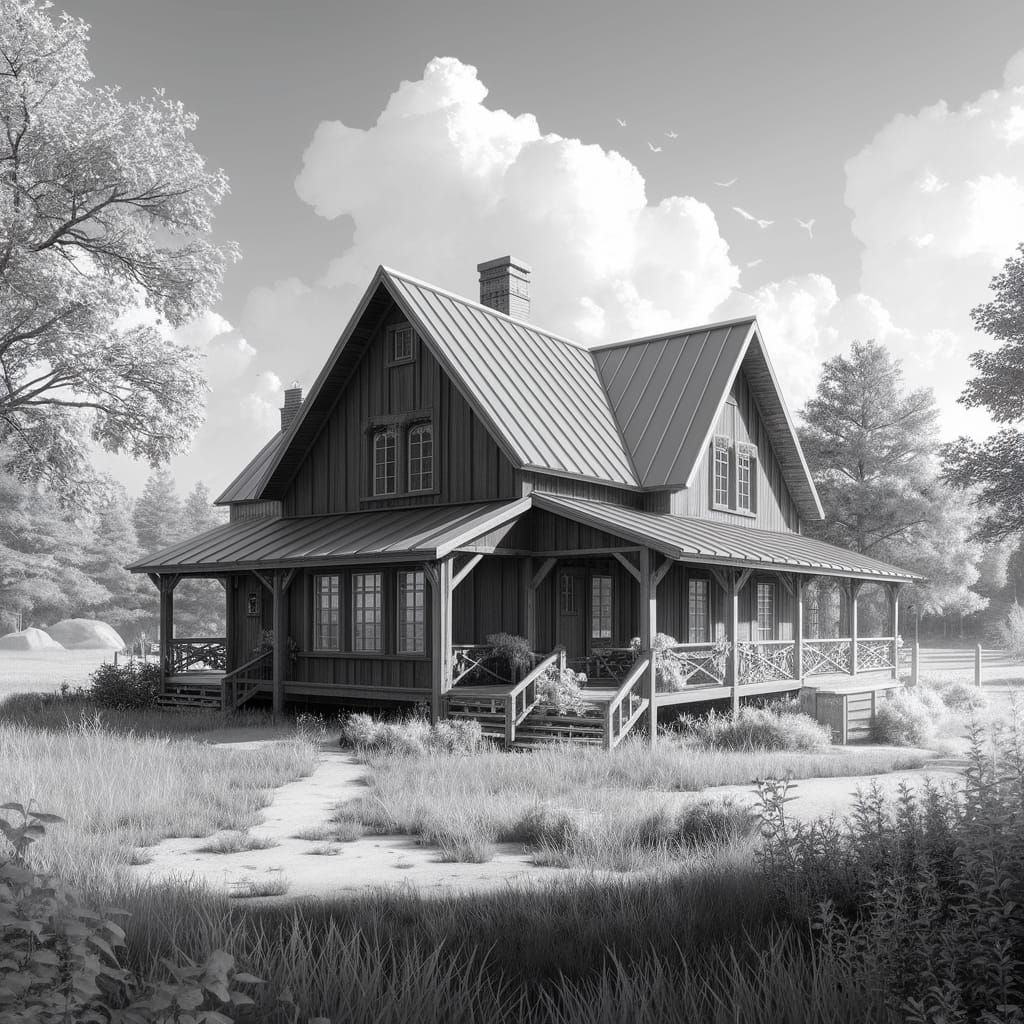 Futuristic Country Estate in Vibrant Charcoal