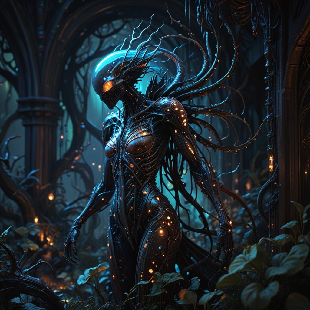 Ethereal Horrors Unite in a Surreal Biomechanical Realm