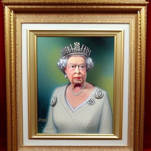 Queen Elizabeth II Portrait in Oil Paint