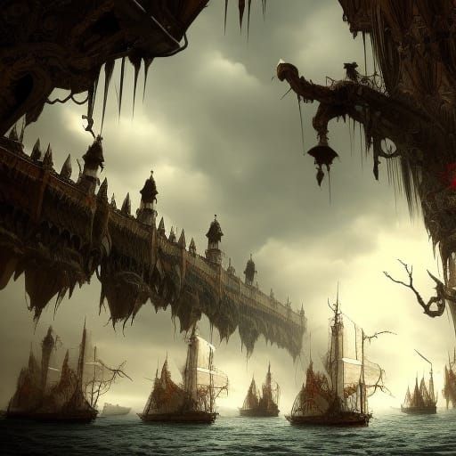 Vampire Conquistador Leads Spanish Armada Illustration