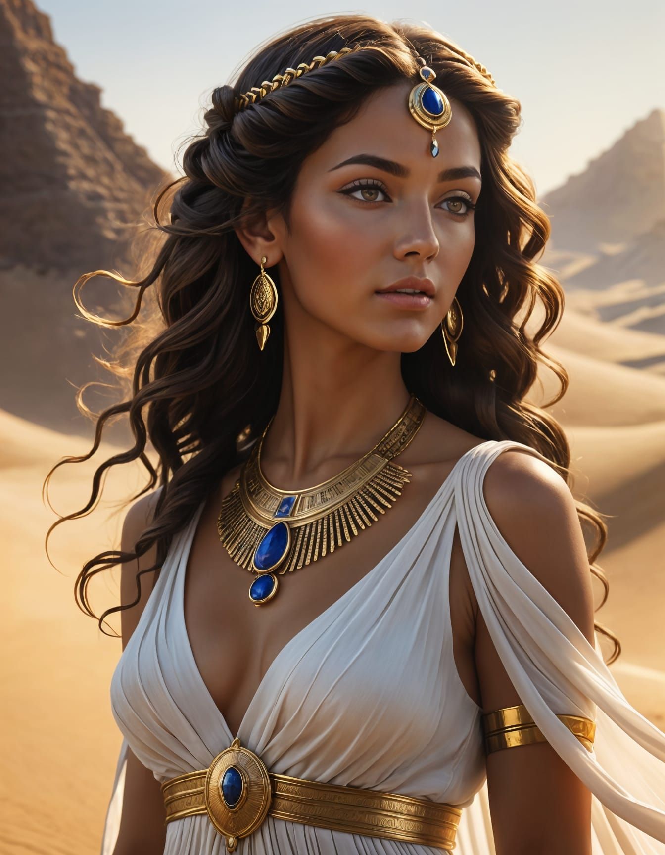Elegant Ancient Egyptian Noblewoman in Photorealistic Detail