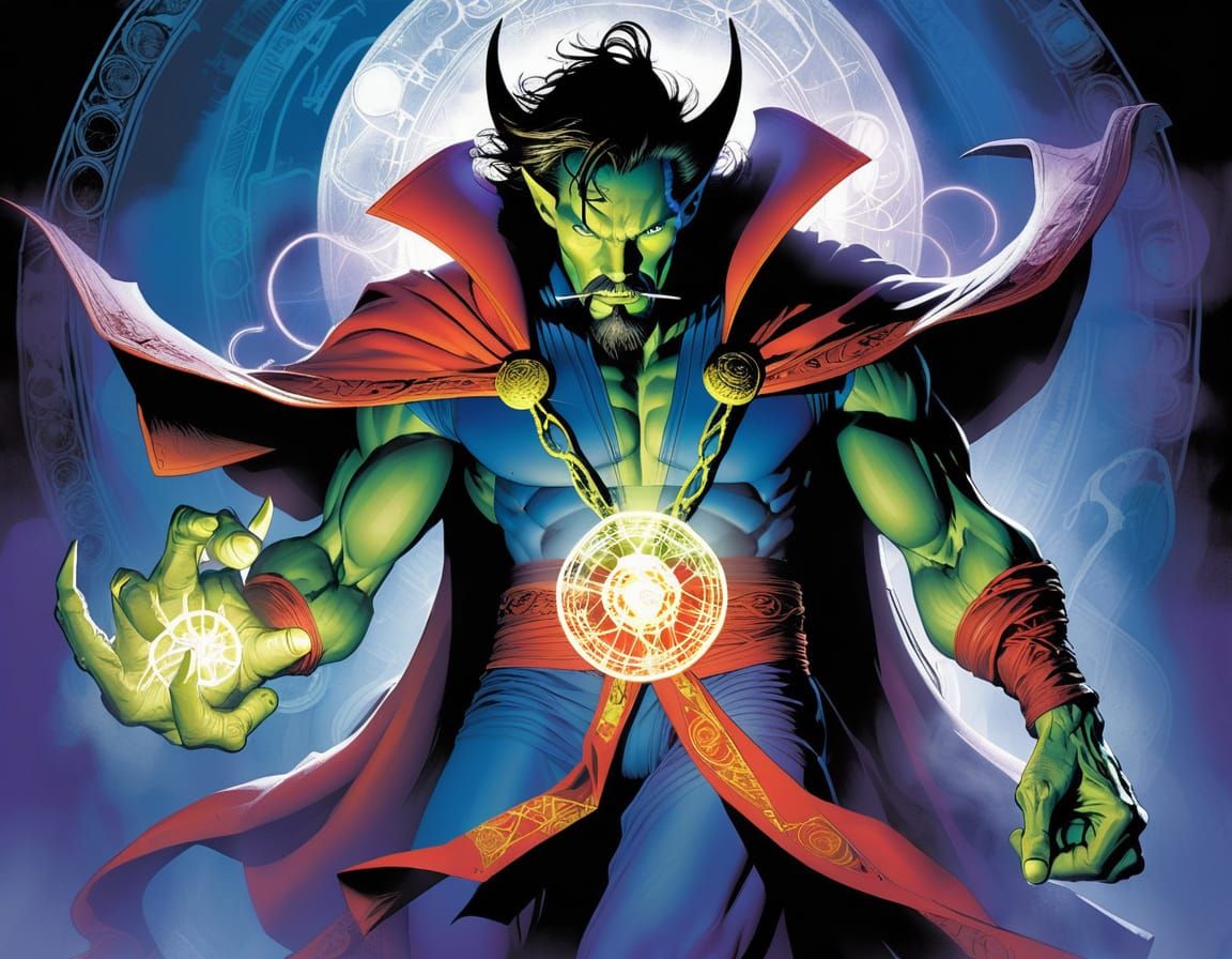 Dr. Strange Beast Hybrid in Comic Book Style