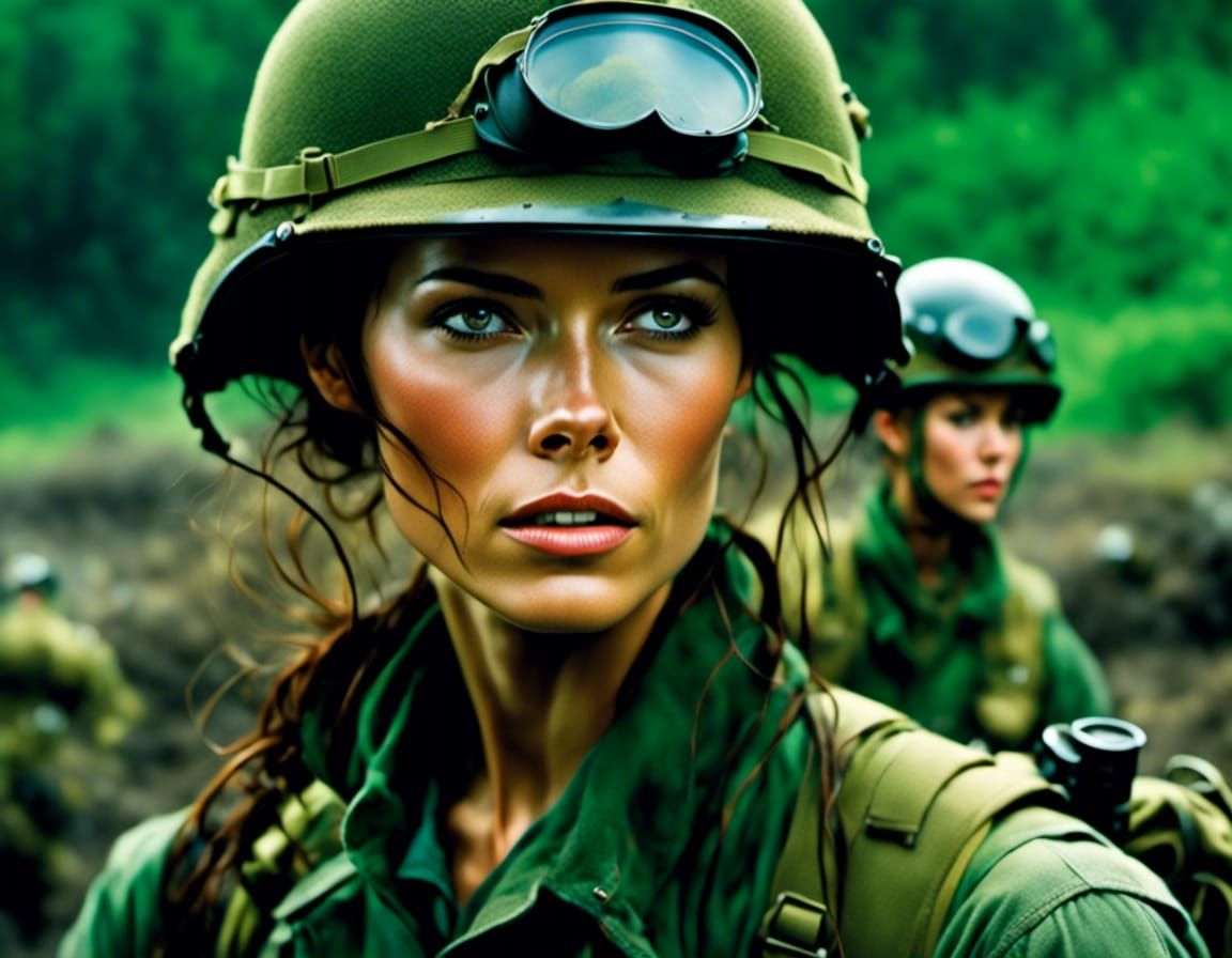 Evangeline Lily as G.I. Jane in Bright Colors