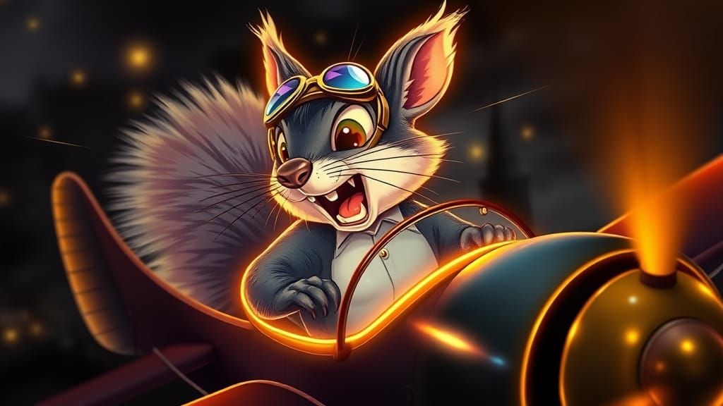 Kamikaze Squirrel Pilot in Aztec Style