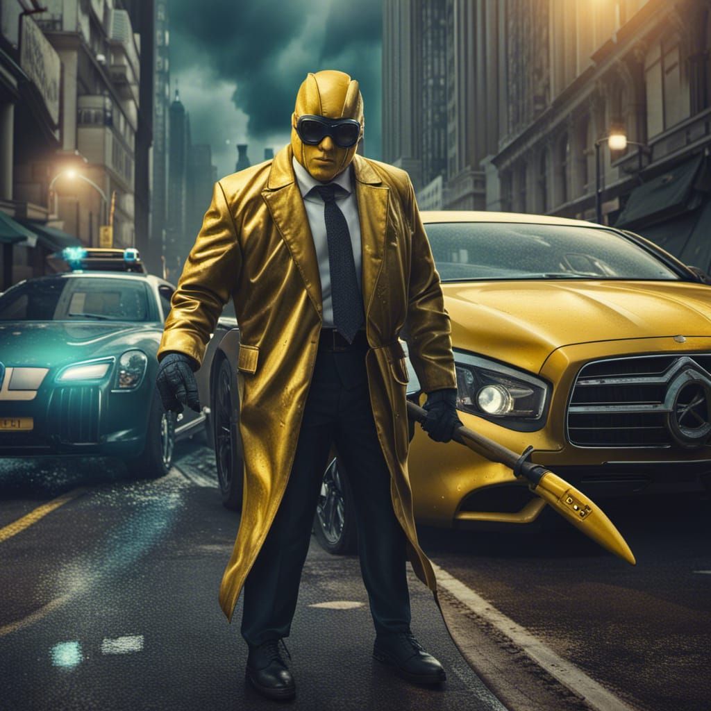 Banana Secret Agent in Metropolis: Detailed Digital Art