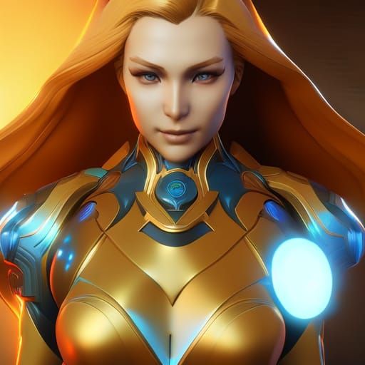 Samus Aran Powersuit Portrait in 3D