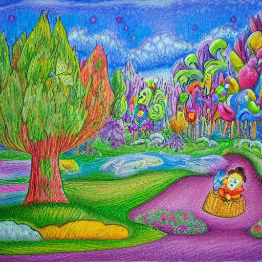 Whimsical Childhood Fantasy in Dreamy Pastel Colors