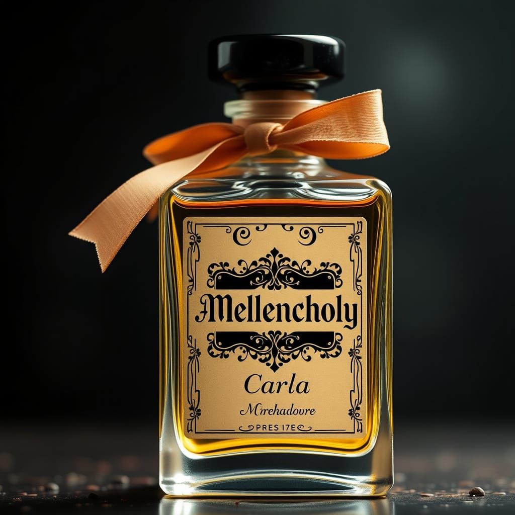 Melancholy Perfume Bottle in Art Nouveau Style