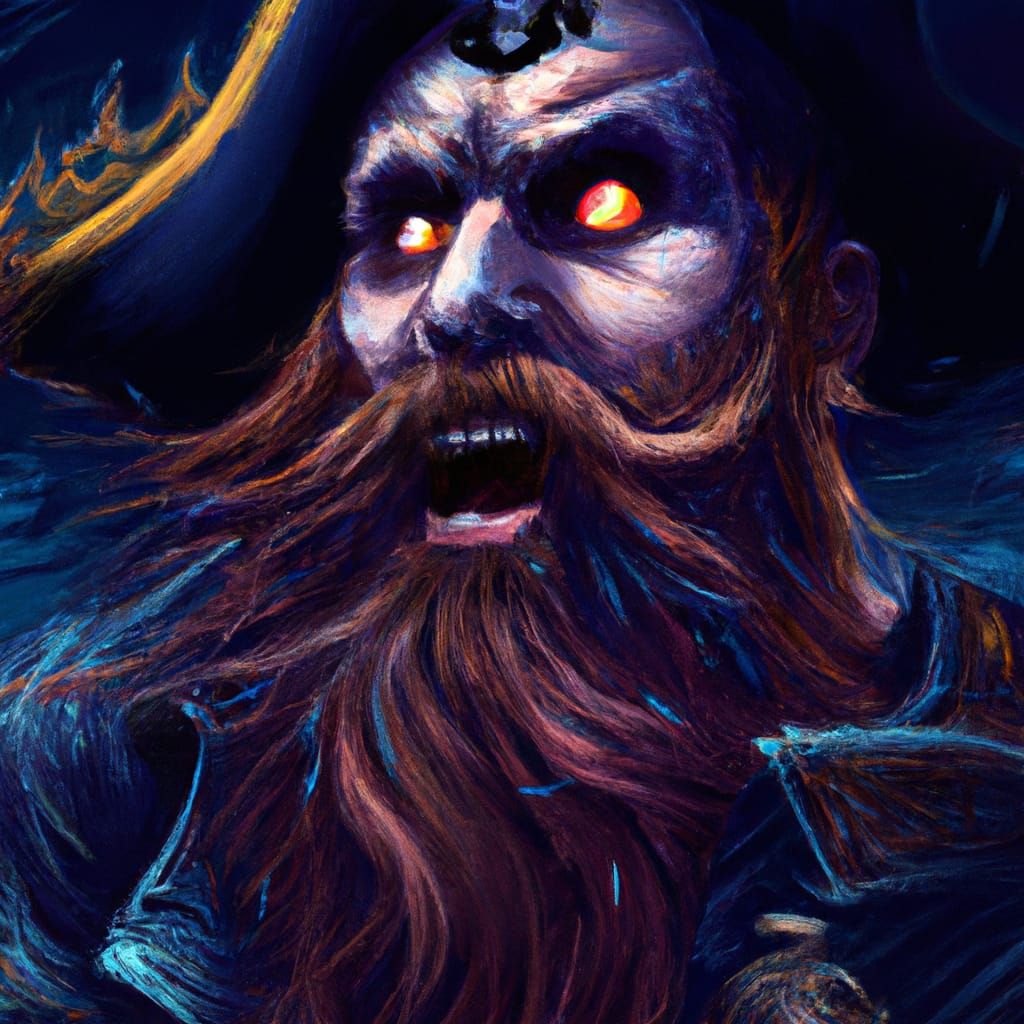 Evil Pirate Captain Portrait with Tentacle Beard