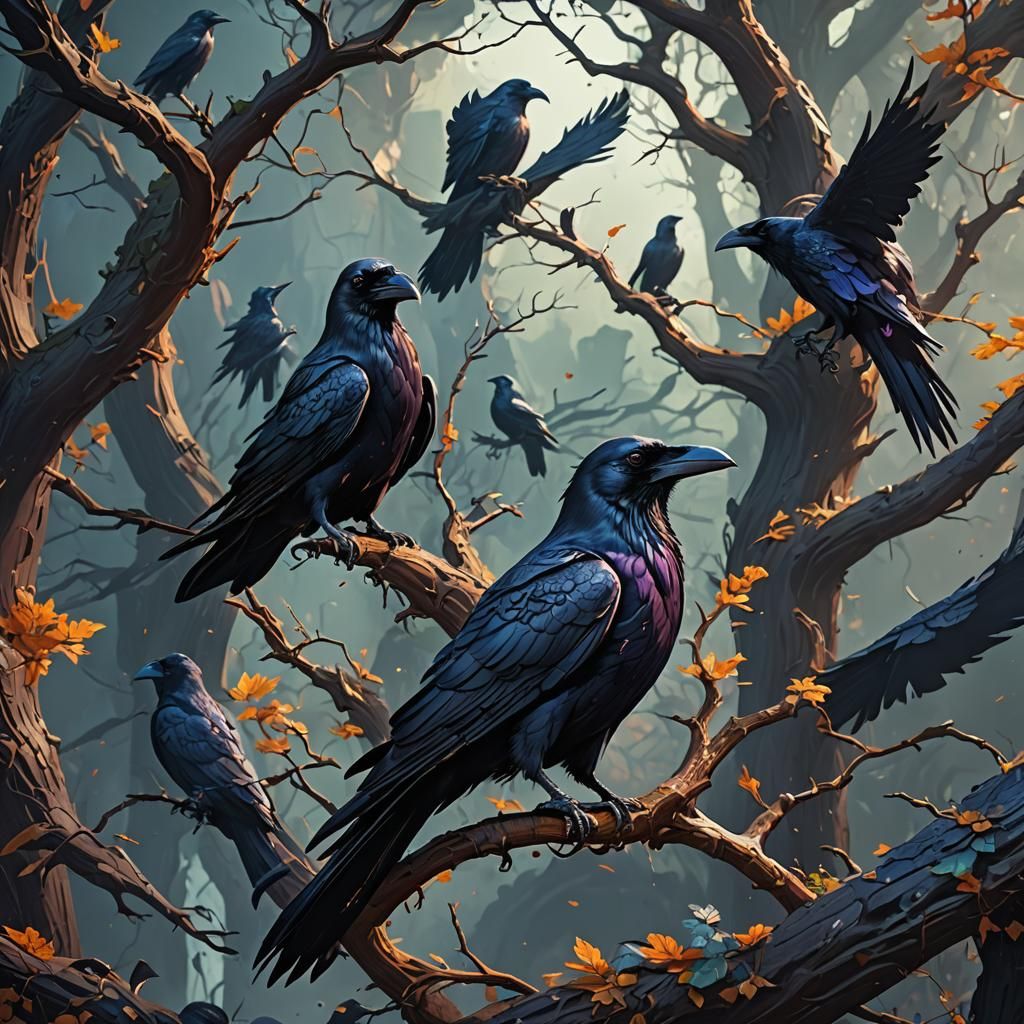 Fantastical Raven in Detailed Concept Art