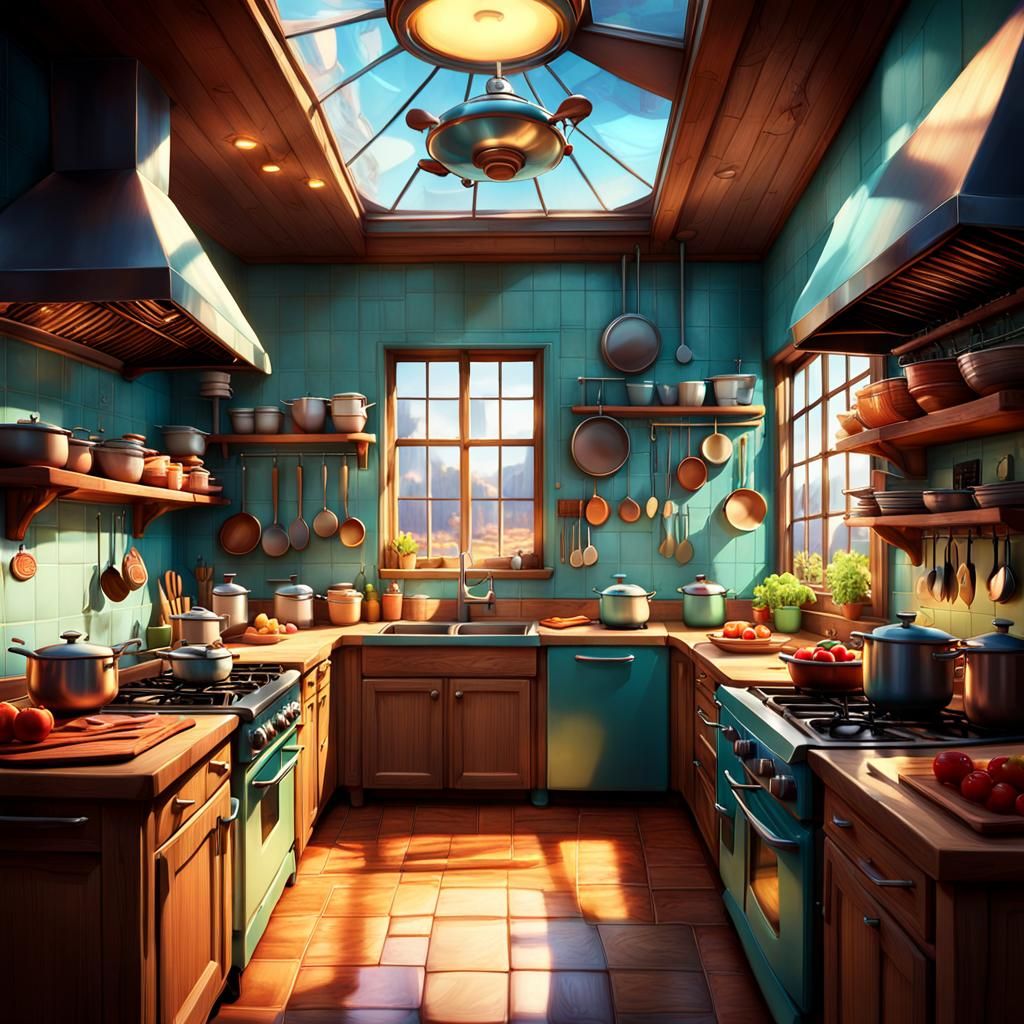 Remy in Kitchen as Pixar-Inspired 3D Art