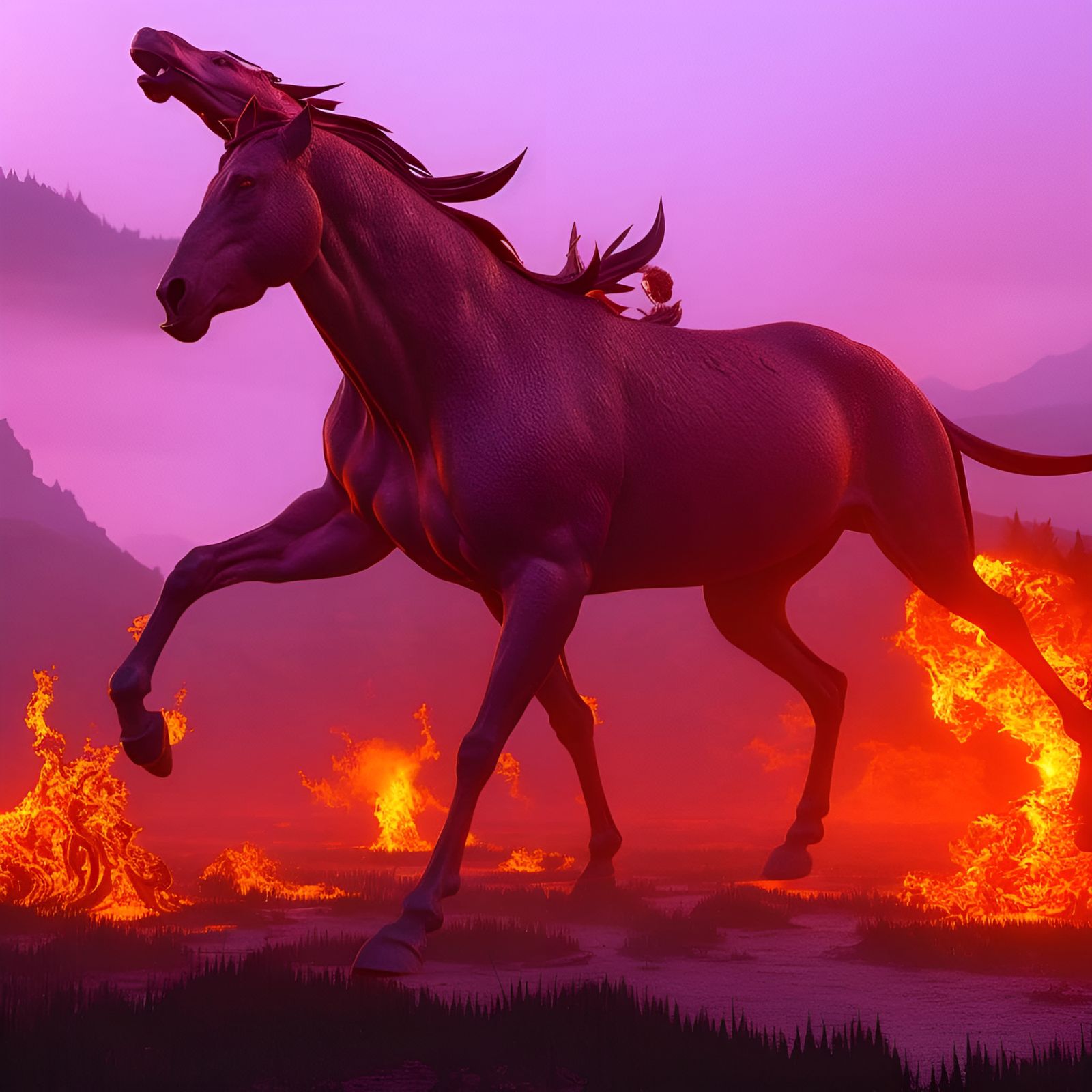 Bloodhounds in Firelight: Hyperrealistic Digital Art