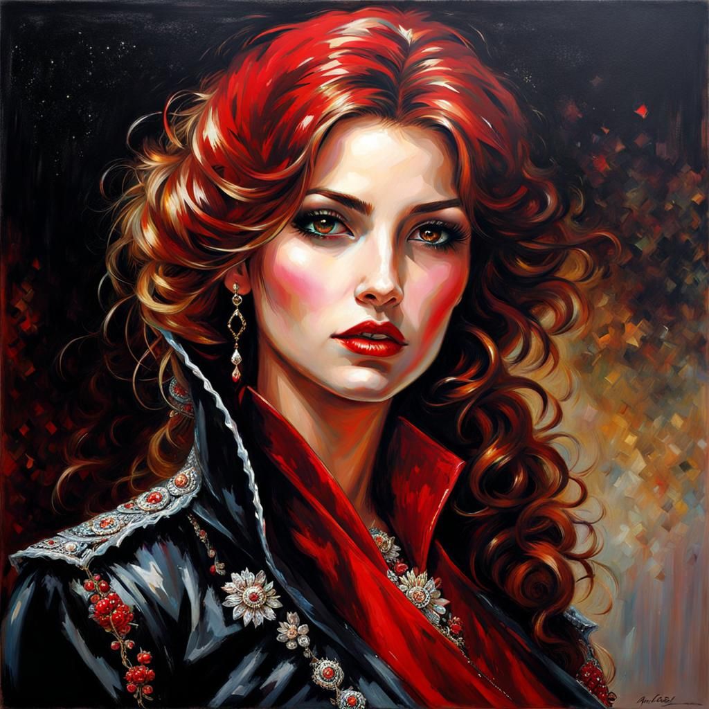 Beautiful Turkish Lady Portrait in Gothic Style