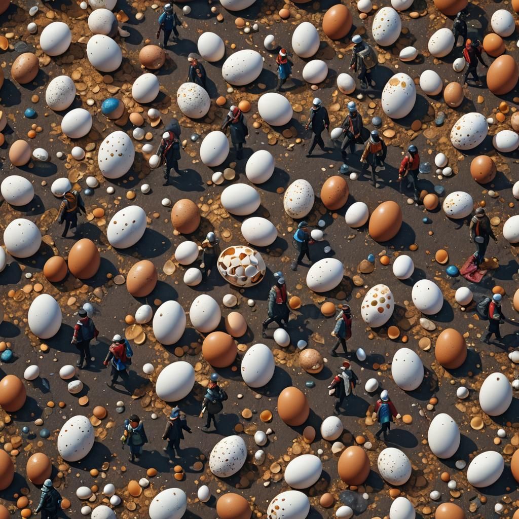 People Walking on Eggshells: Detailed Matte Painting