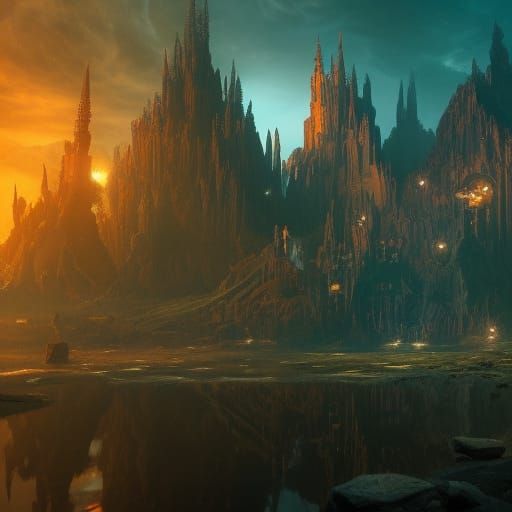 Fantastical Matte Painting with Deep Color