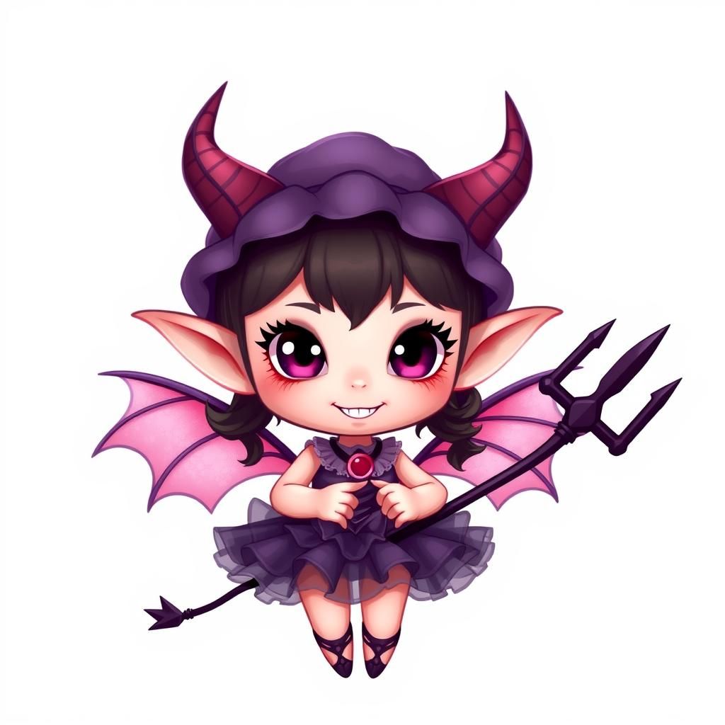 Adorable Demon Fairy in Kawaii Style