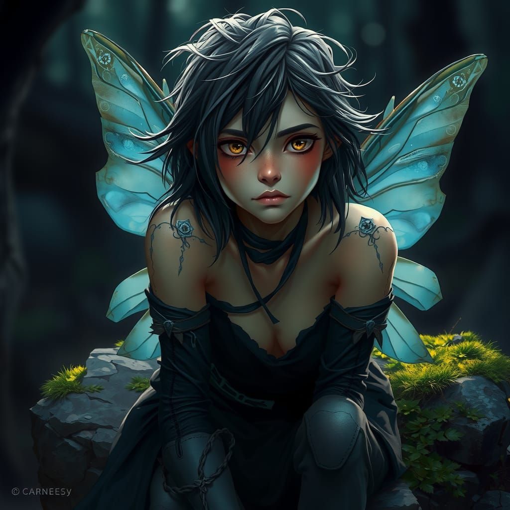 Annoyed Fairy Portrait in Hyper-Detailed Digital Art