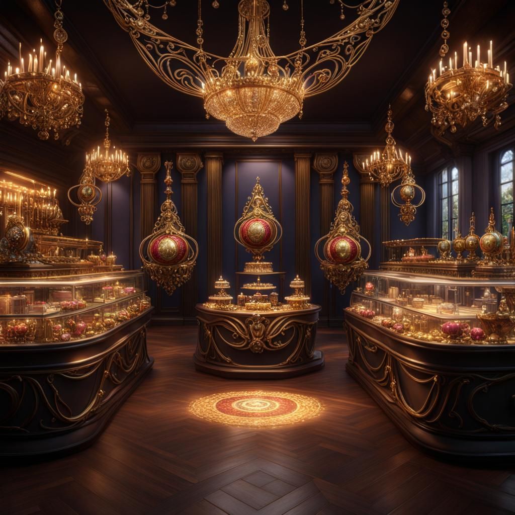Fantasy Jewelry Store Concept Art in 8K
