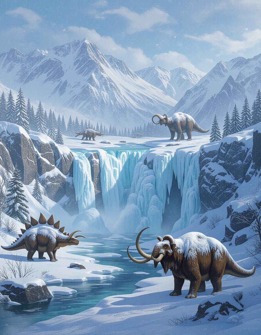Jurassic Ice Age: Snow Dinosaurs in Frozen World