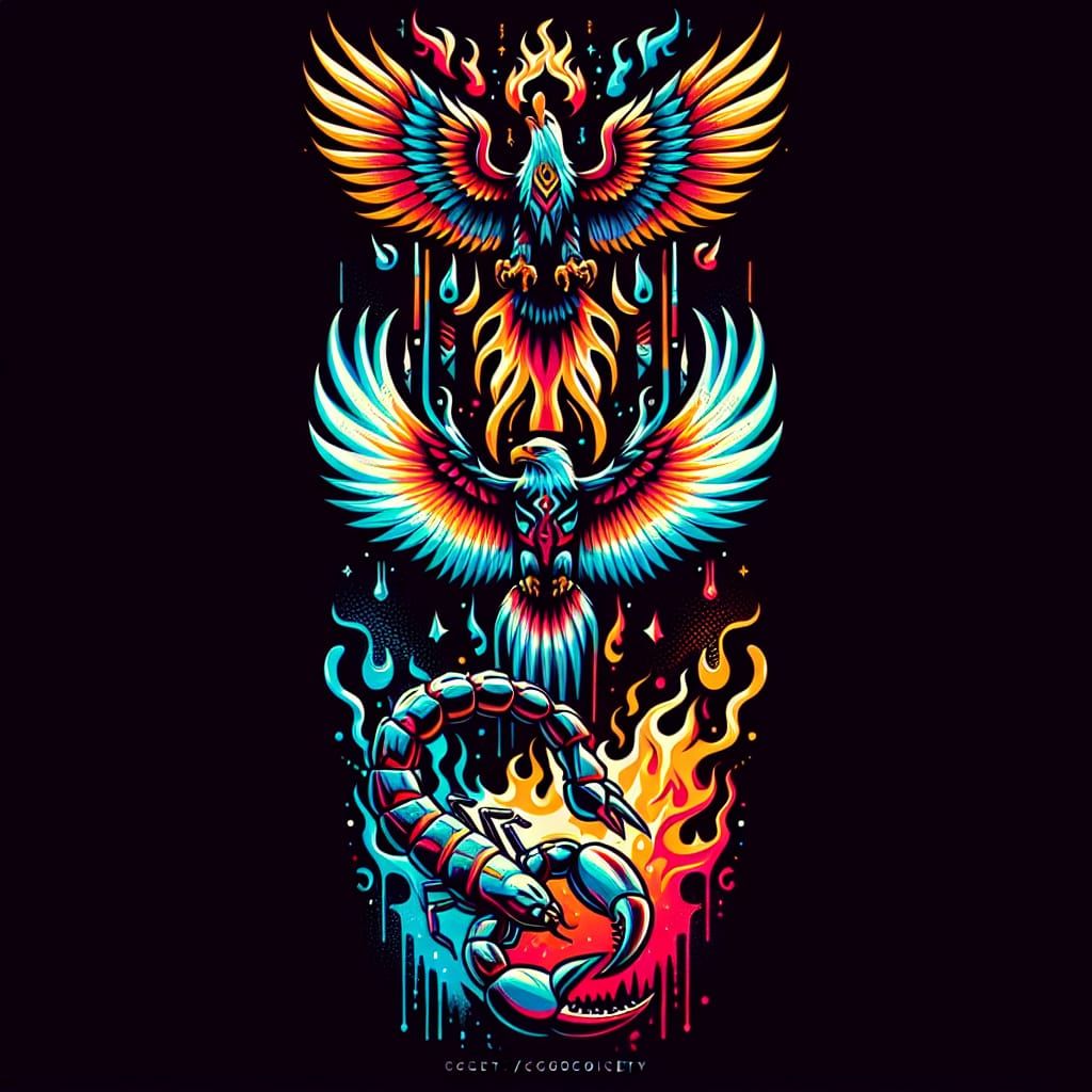 Native American Totem Tattoo Design in Graffiti Style