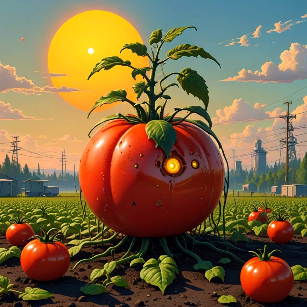 I think that strange tomato is watching me