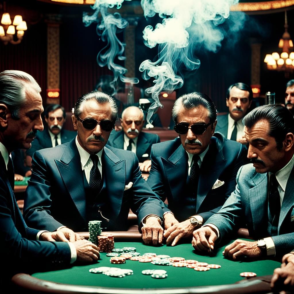 Mob Bosses in 1970s Vegas: A Cinematic Still
