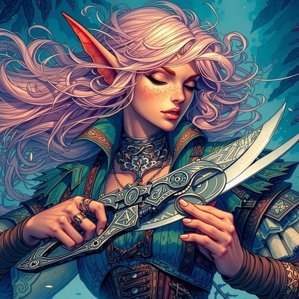 Cutter in Elfquest Style Dynamic Illustration