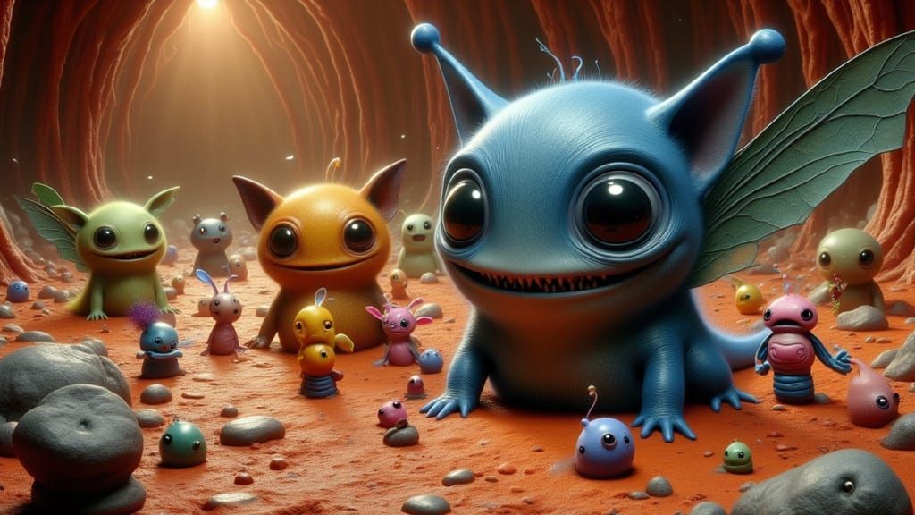 Creepy Cute Furry Fairies on Martian Caverns